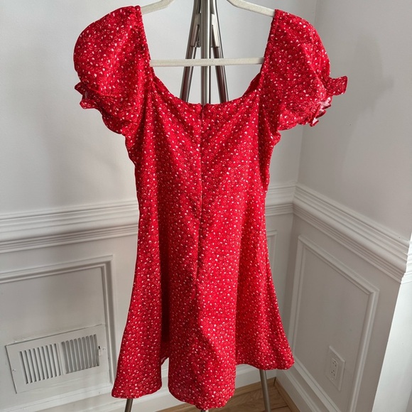 Princess Polly Baily Floral Red Mini Dress Size 2 - Picture 6 of 8